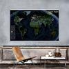 Decorative Hanging Picture The World Map of Earth At Night Map for Home/Office/Living Room Wall Decor Crafts Painting