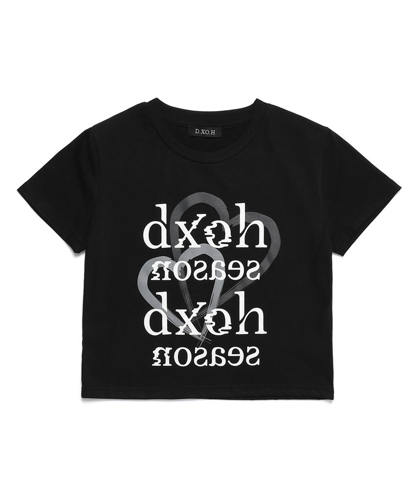 D.XO.H To Heart Season Logo Crop Top Black
