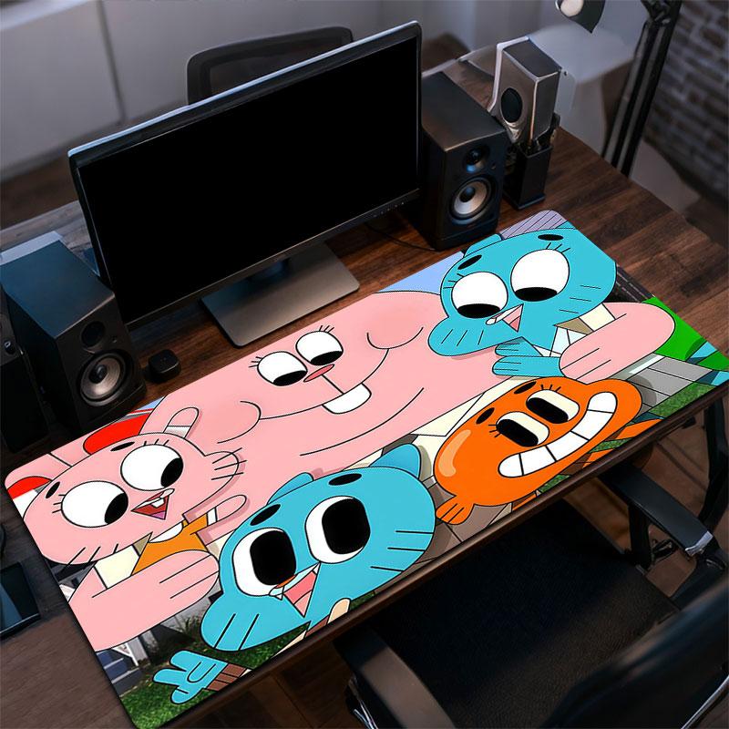 The Amazing World of Gumball Cartoon Art Mouse Pad, Large Gaming Desk Mat, Non-slip XXL Mousepad for Laptop & Tablet, Mini PC Playmat with Stitched Ed