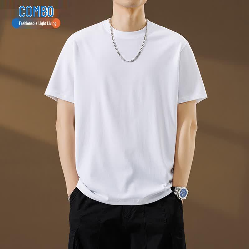 Kangbo Men s Japanese Style Slub Cotton Blend Crew Neck T-Shirt M