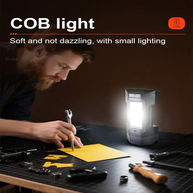 New LED Solar Searchlight Outdoor Long Range Flashlight Strong Light Torch Solar+Type C Rechargeable Flashlight Camping Lighting