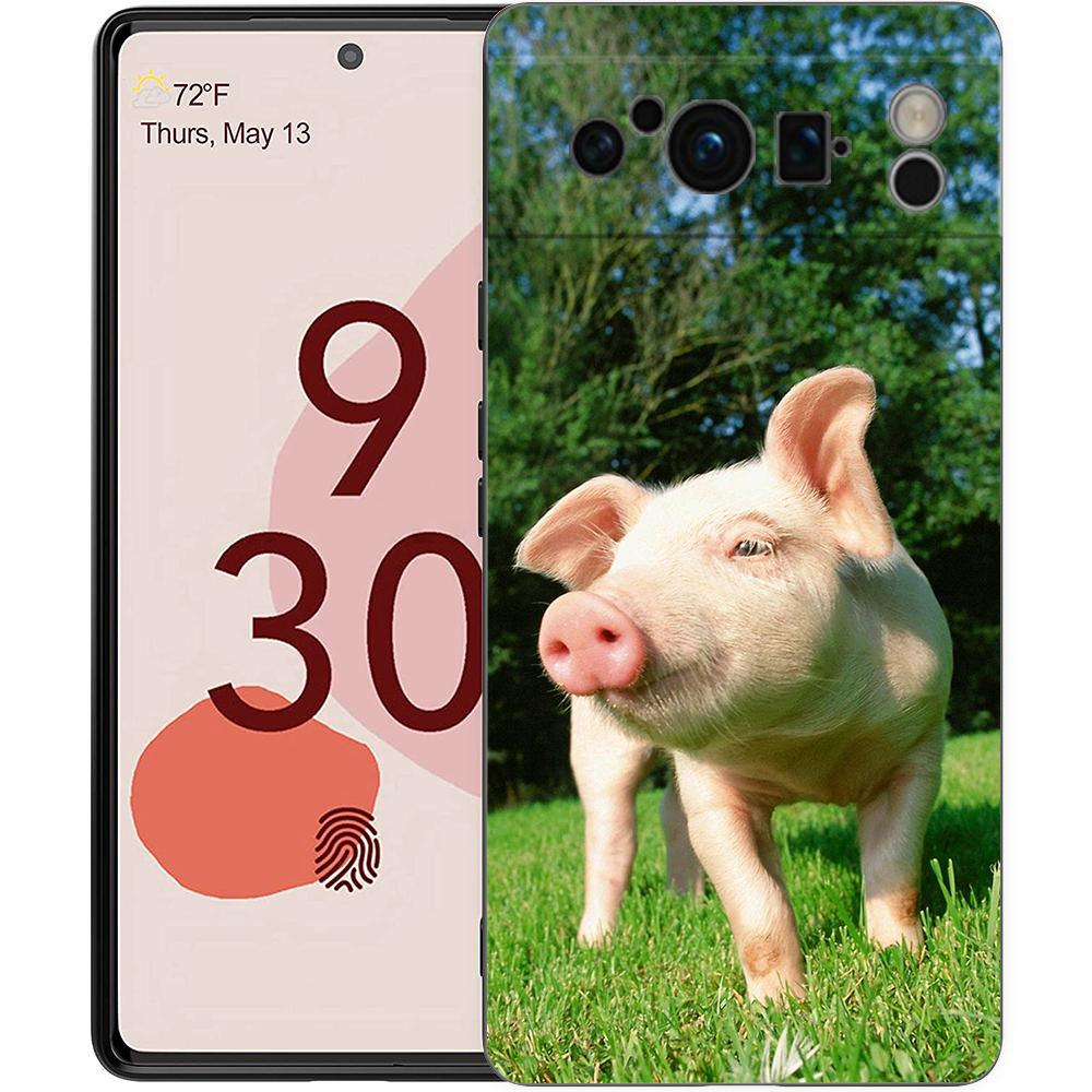 

Cute little Pink Pig Phone Case For Google Pixel 9 8 7 6 Pro XL 8A 6A 7A 5G Soft Shockproof TPU Black Cover Fundas Pixel 7A