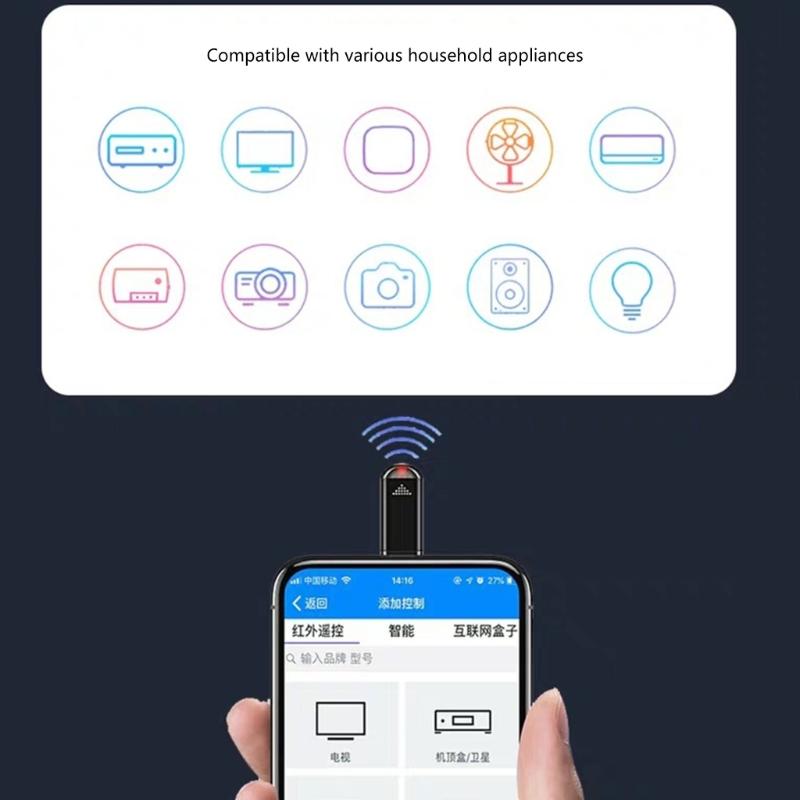 Mini Smartphones Remote Controller Adapters for Phone 15 Mini Infrareds Universal Control for TV  Air Conditioner