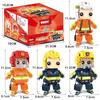 Fangtou Tsai Fire Line Rescue Firefighter Fire Truck Assembled Small Particle Building Block Children'S Educational Toys Gifts