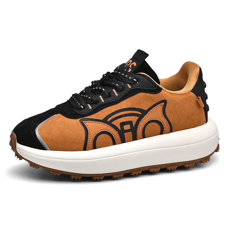 

Кроссовки мужские и женские на толстой подошве с увеличенной платформой, модные повседневные кроссовки из воловьей кожи, дышащие, для бега 38