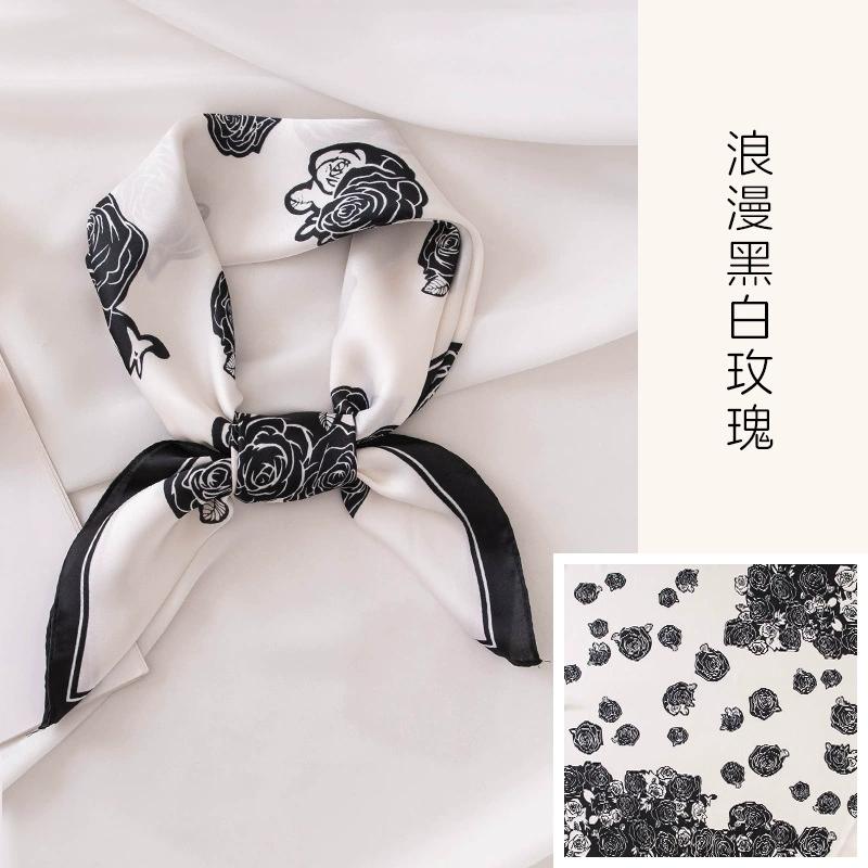 70Cm Small Square Simulated Silk Feminine Scarf Hijab Female Headband Kerchief Luxury Neck Tie Shawl Wrap