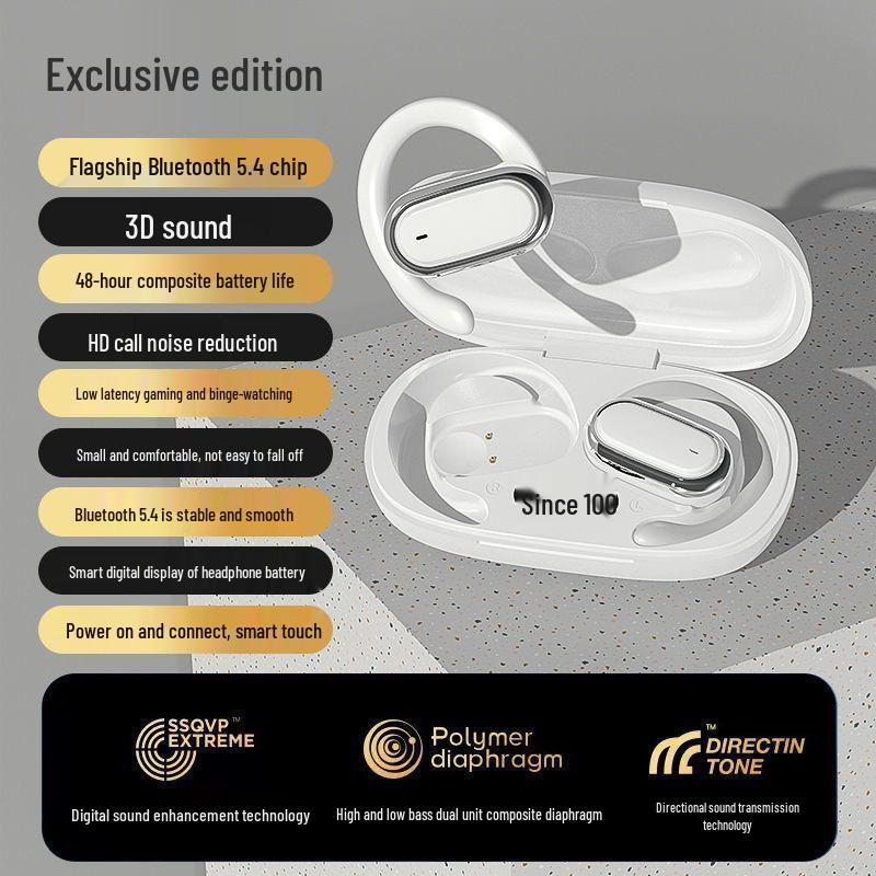 

X96 Bluetooth Ear-hook Sports Earphones: Non-in-ear, Noise Cancelling, Ultra-long Battery, High-Quality Sound.