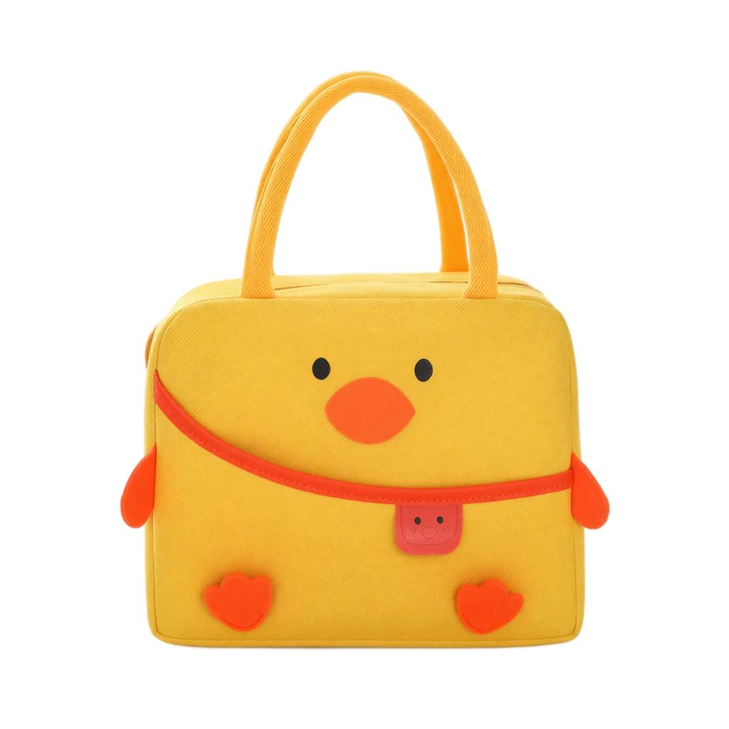 Insulated Lunch Bag with Zipper Closure and Handle Cartoon Design Portable Food Storage Bag for Work School Picnic