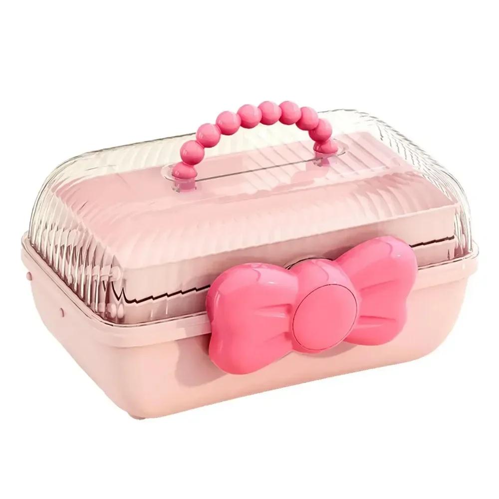 Cute Bowknot Multi-Layer Hairpin Storage Box Girls Jewellery Box Children S Hair Accessories Storage Box Toy Storage Box