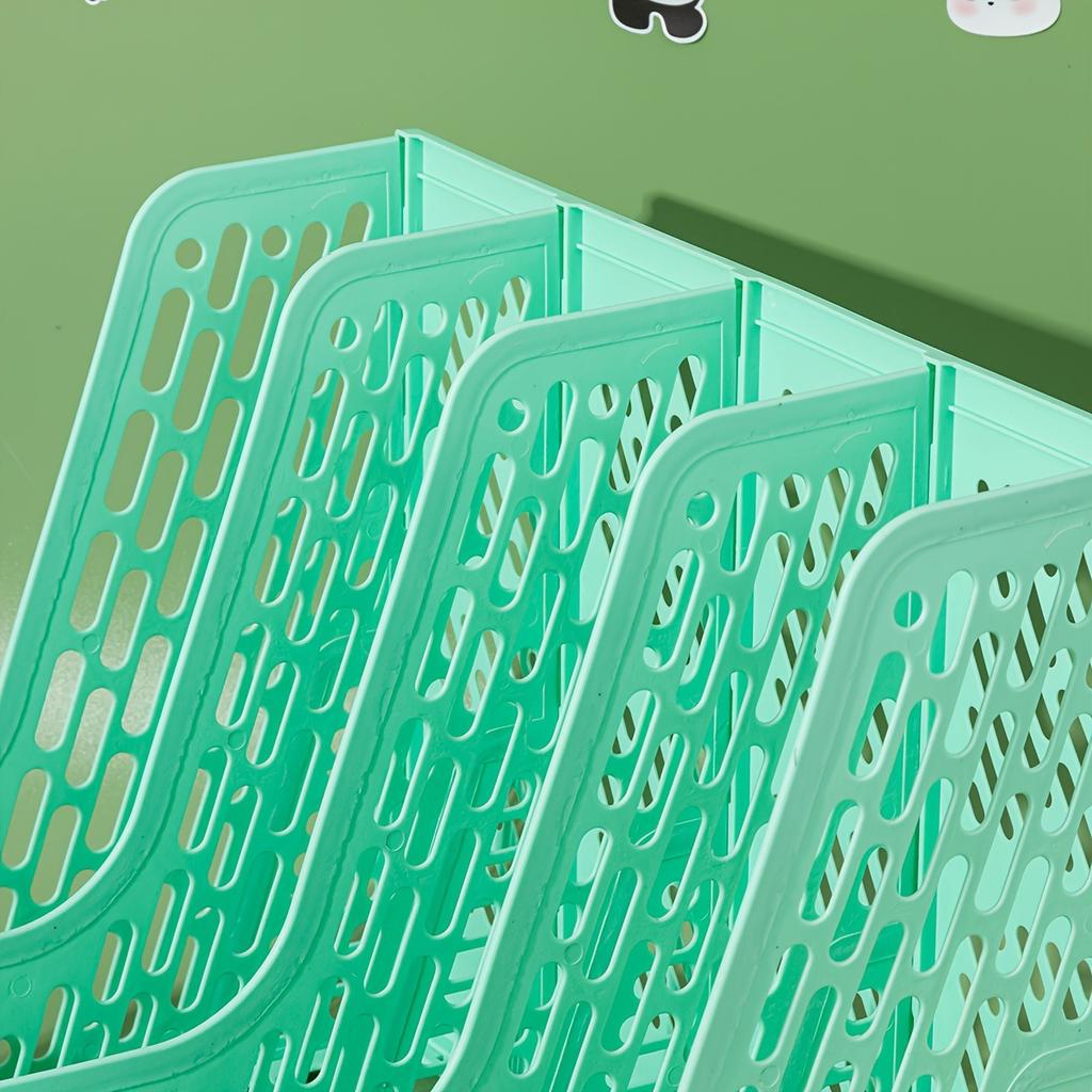 A Multi-Layered, Foldable A4 File Organizer with Four Sections for Office Supplies, for Desktop Storage of Documents And Files