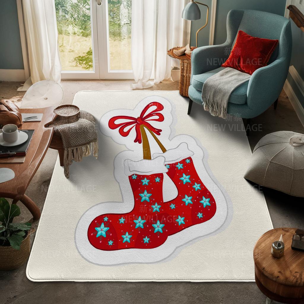 House Entrance Carpet Home Door Mat Living Room Bath Foot Bathroom Non-slip Water Absorption Rugs Bath Merry Christmas Winter