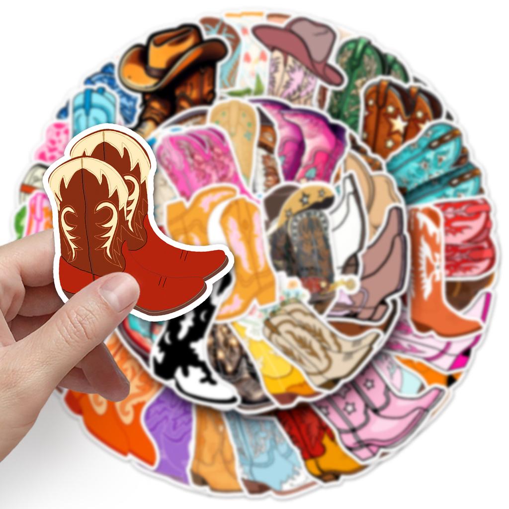 50 Cowboy Boots Graffiti Stickers Personalized Creative Decorative Decorative Water Cup Mobile Phone Case Suitcase Stickers