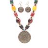 Latest Stylish Traditional Tibetan Pendant Necklace Jewellery Set for Women