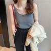 Sling Vest for Women with White Base Design and Ice Silk Knitted Sleeveless Top for Summer New Style for Wear