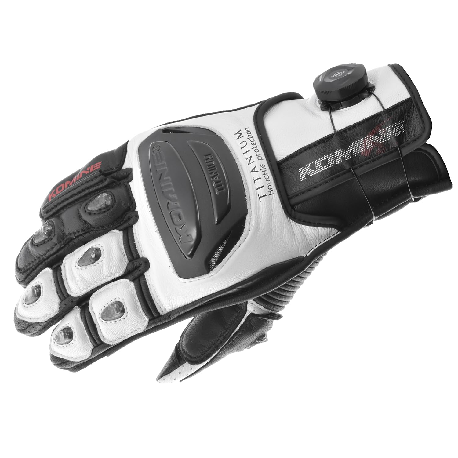 

Motorcycle Gloves Dial Fit Sports Leather Gloves L [Komine] GK-254 White/Black