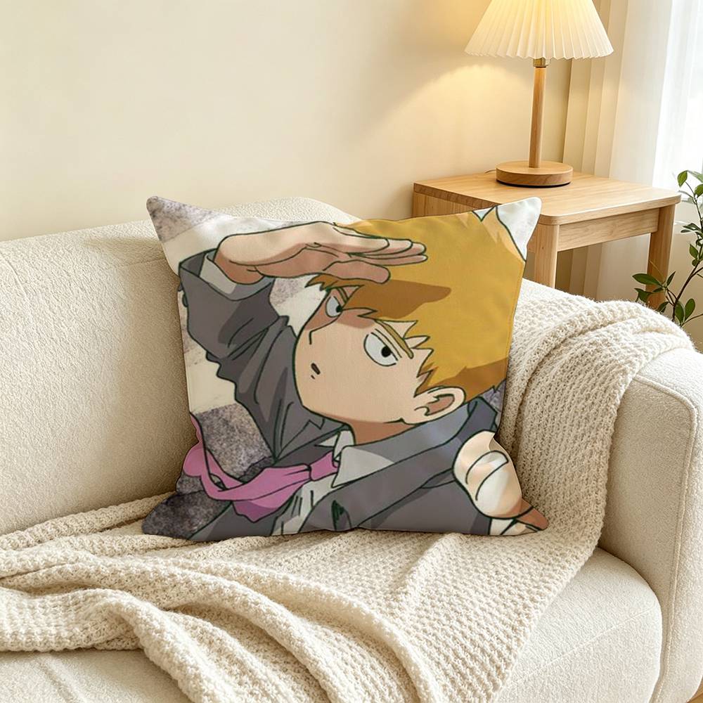Mob Psycho 100 Arataka Reigen Square Double-Sided printed Pillow Case Bedroom Bedside Pillow Sofa Cushion Cover