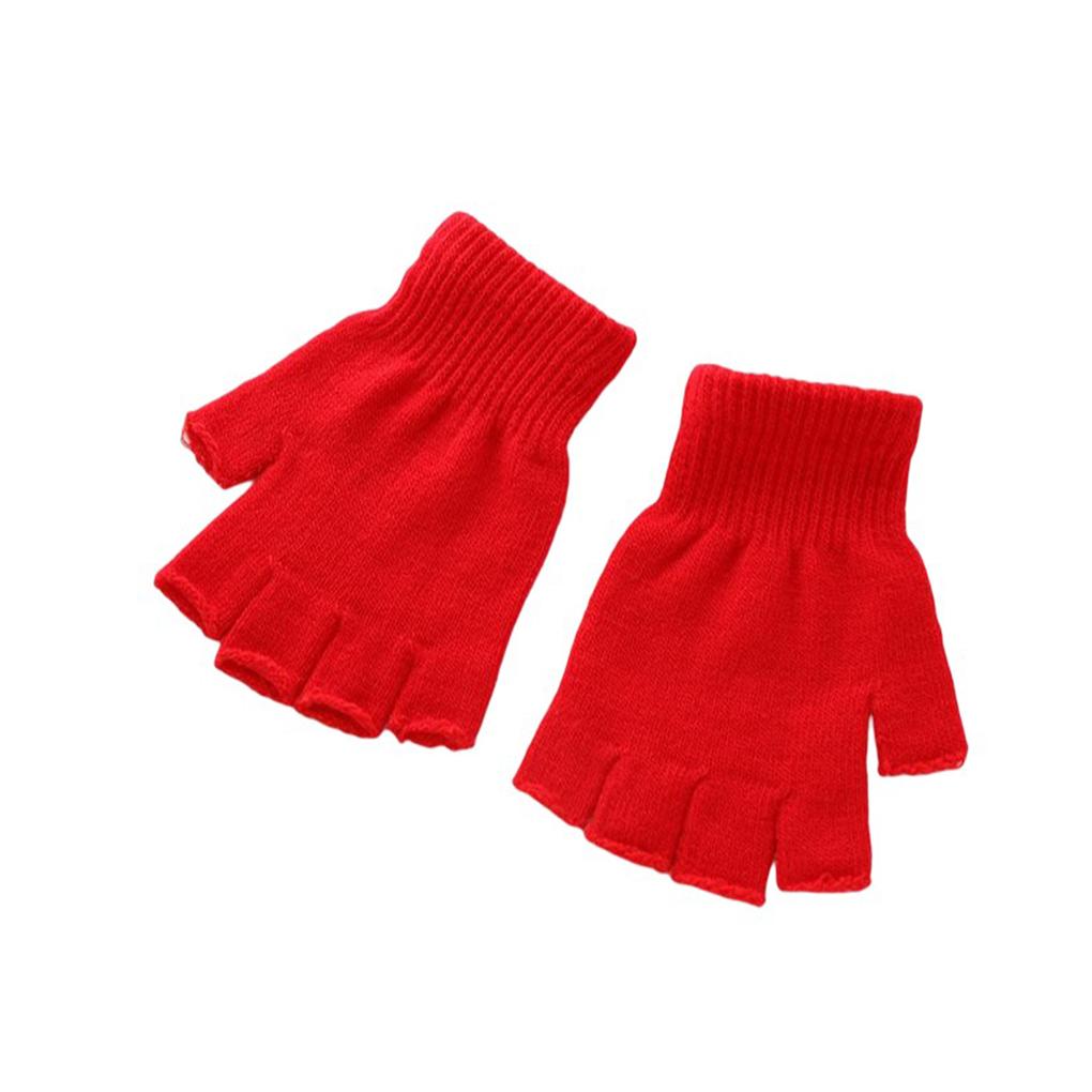 1 Pair Knitted Half Fingertip Gloves Unisex Stretch Elastic Fingerless Mittens Road Cycling Riding Biking Warm Women Men