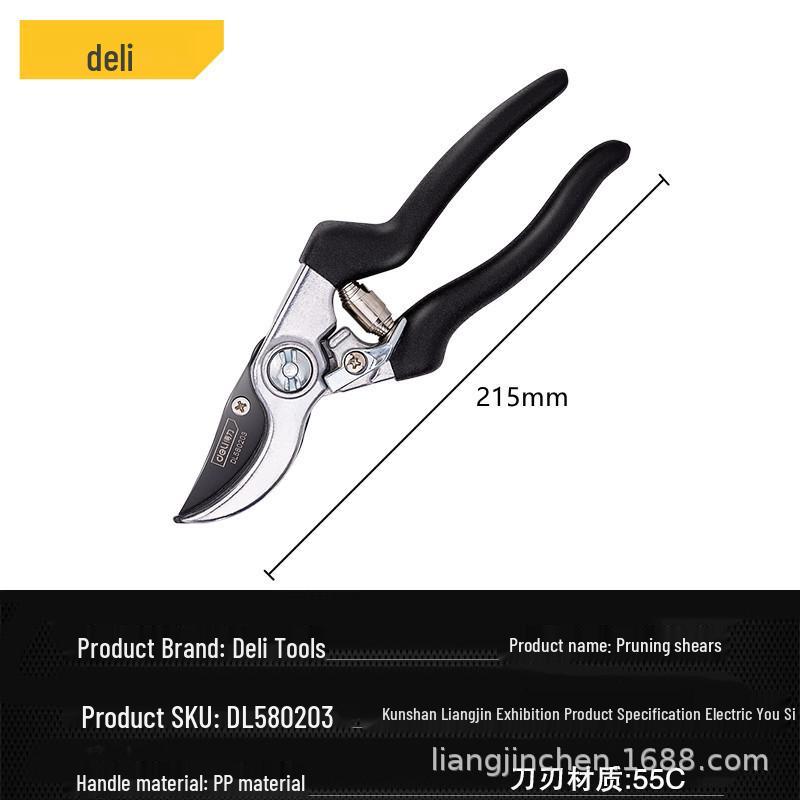 Deli Tools DL580203 Gardening Shears: Labor-Saving Pruning Shears for Flowers and Fruit Trees DL580203 8.5-inch Pruning Shears (Simple Series)