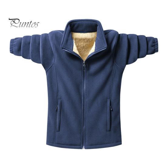 

Мужской кардиган, куртка с лацканами, длинный рукав, флисовое однотонное пальто с карманами, застежка-молния, осенне-зимняя утепленная верхняя одежда M темно-синий