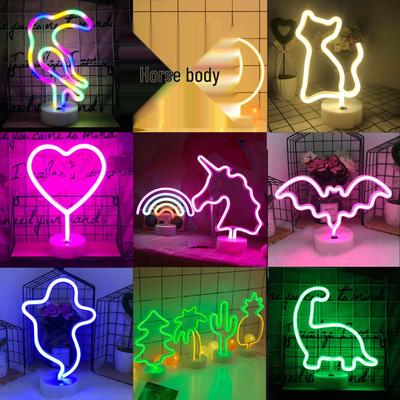 Neon Cactus & Flamingo LED Light for Holiday Decorations
