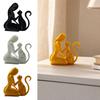 Jijijing 3D Printed Sculpture, One-Piece Molding Desktop Figure, Abstract Woman Cat Art Ornament for Home Decor Gift