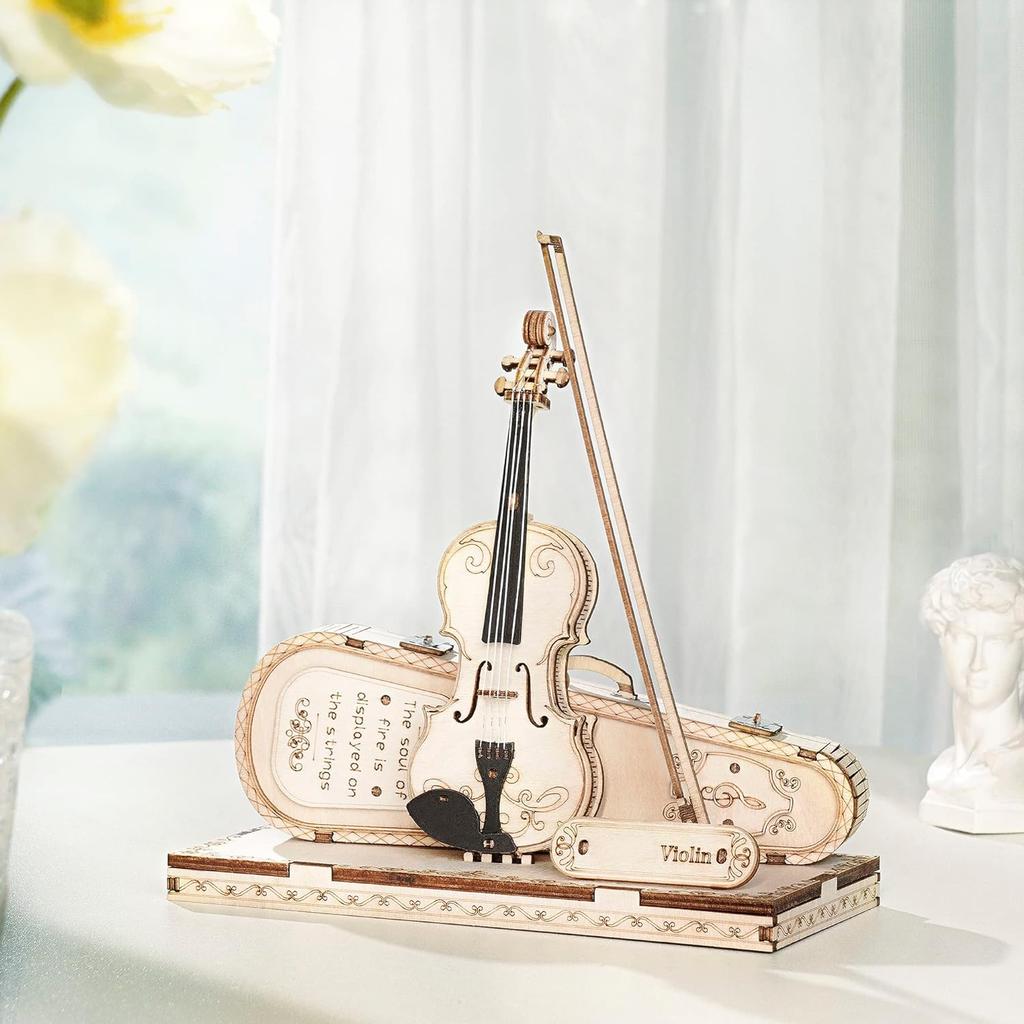 3D Holzpuzzle Violine Capriccio Modell DIY Dekoration Geschenke für Jungen & Mädchen Bausätze Spielzeug Musikalische Bausteine