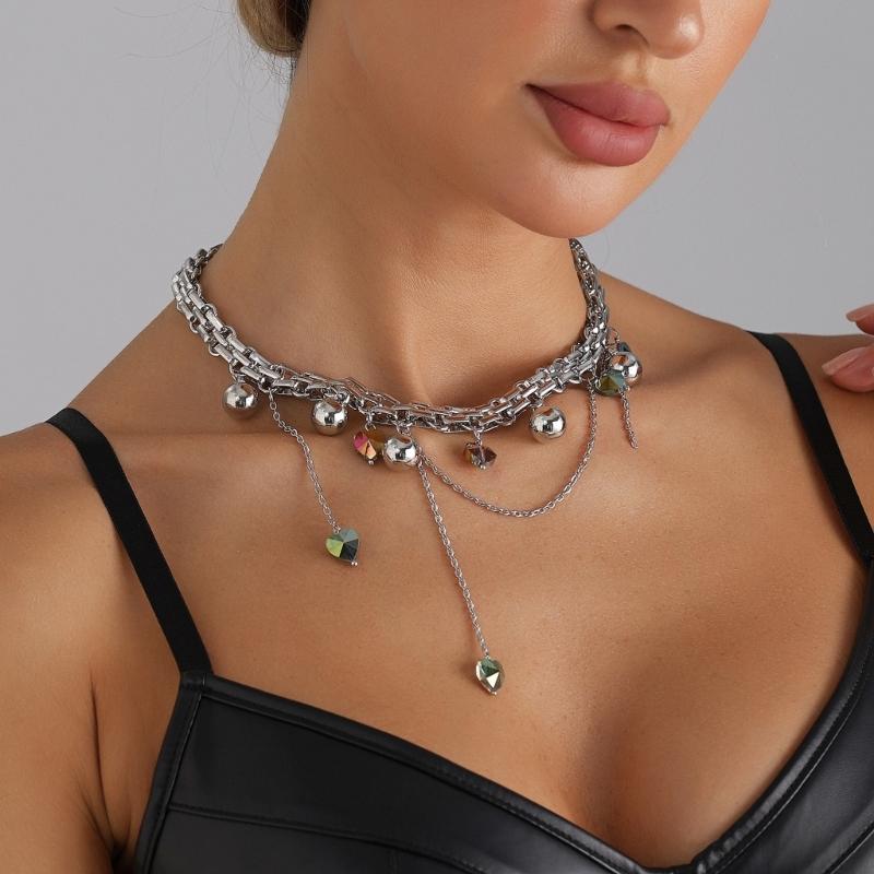 Unique Love Themed Alloy Necklace Versatile Accessory Clavicle Chain For Parties Dating Special Occasions
