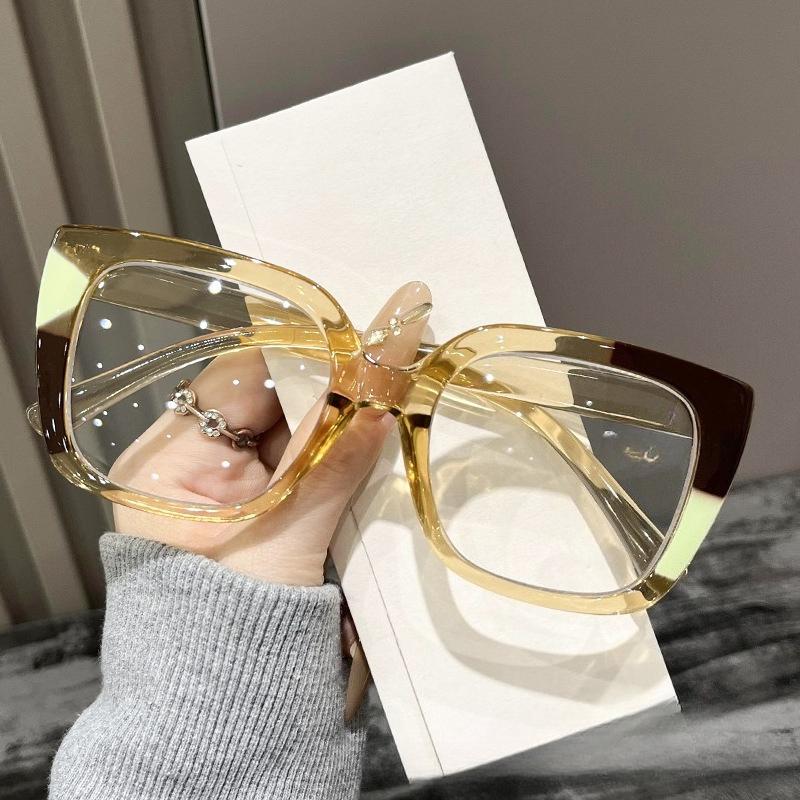 New Large Frame Reading Glasses Vintage HD Comfortable Anti Blue Light Presbyopia Glasses for Women Decorative Eyeglasses To+4.0
