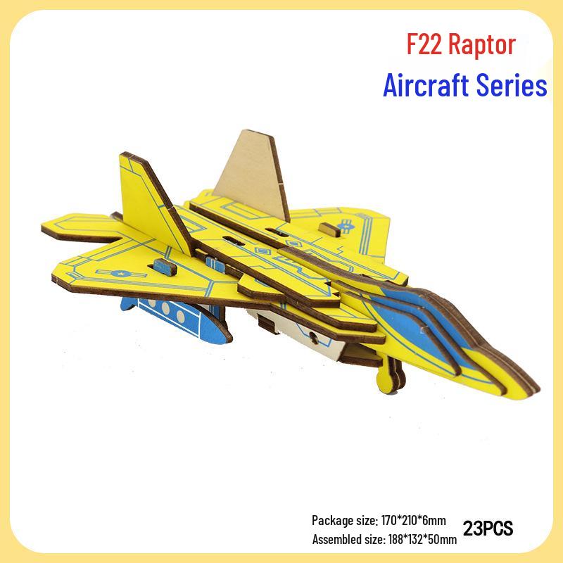 Handmade 3D Wooden Military Tank Model Puzzle for Children