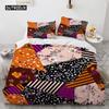 Geometric Flowers King Queen Duvet Cover Abstract Floral Bedding Set Colorful Modern Art Polyester Quilt Cover