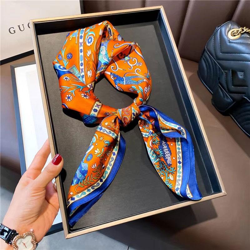 100% Natural Silk Square Scarf Women Bandana Headscarf Scarves Shawls Square Neck Foulard Wraps cachecol femme schals bufanda