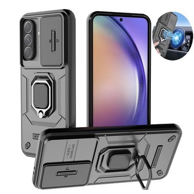 Para Samsung Galaxy A26 A36 A56 5G Capa Armor Slide Proteção de Câmera Anel Suporte Capa Traseira Rígida Para Sumsung A56 A 56 36 26 Funda