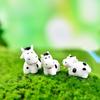 3PCS Cow Family Mini Animal Statue Model Car Ornament Craft Bonsai Decor Miniature Home Fairy Garden Decoration DIY Accessories