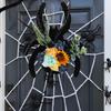 Halloween Wreath Spider Wreath Halloween Party Garland Pendant For Front Door,Porch,Window, Indoor Outdoor Home Halloween Decor