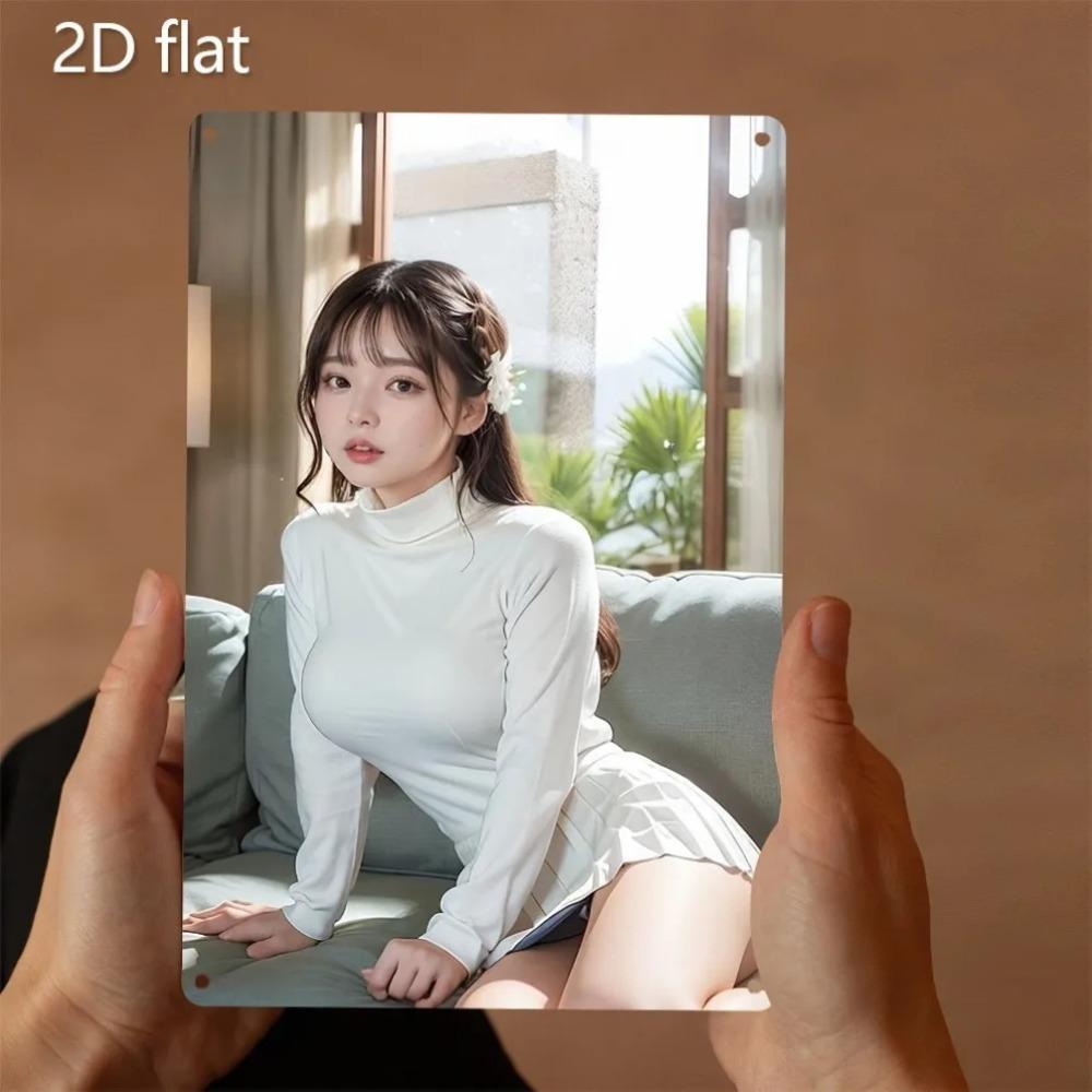 Metal Wall Art DecorElegant Weatherproof Woman DesignPreDrilled Garden Home Plaque 20x30cm