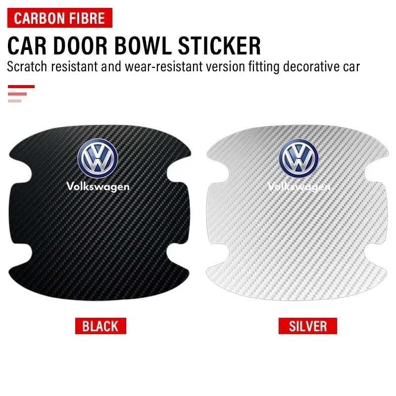 New New 4PCS Car Door Handle Protection Sticker Emblem Car Styling New Volkswagen Golf GTI Bora Passat Jetta Beetle Sciroc