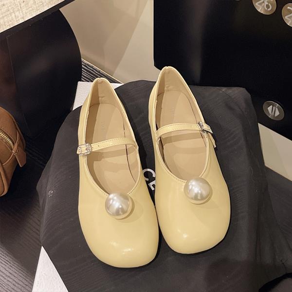Fashion Elegant Shoes Woman 2025 Soft Autumn Pearl Decorateion Female Footwear New Fall Beading Comfortable Boat Dress Summer Mary