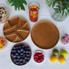 Holz Serviertablett Unterteilt 8 Fächer Snack Dessert Platte Lebensmittelgeeignet Sicher Runde Servierplatte für Vorspeisen Nüsse Dips Picknick Camping