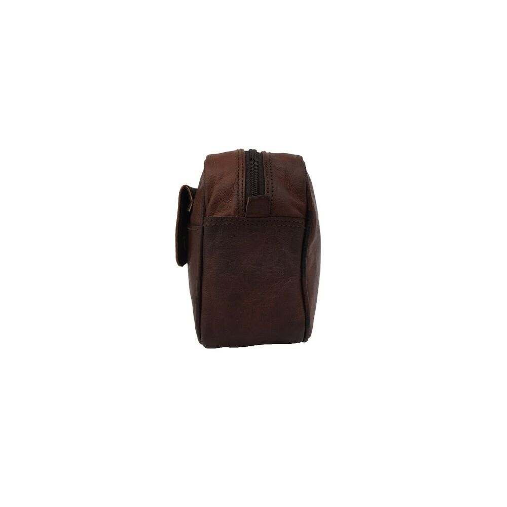 Leather Toiletry Bag Mens Shaving Dopp Kit Washbag Grooming Cosmetic Case Pouch