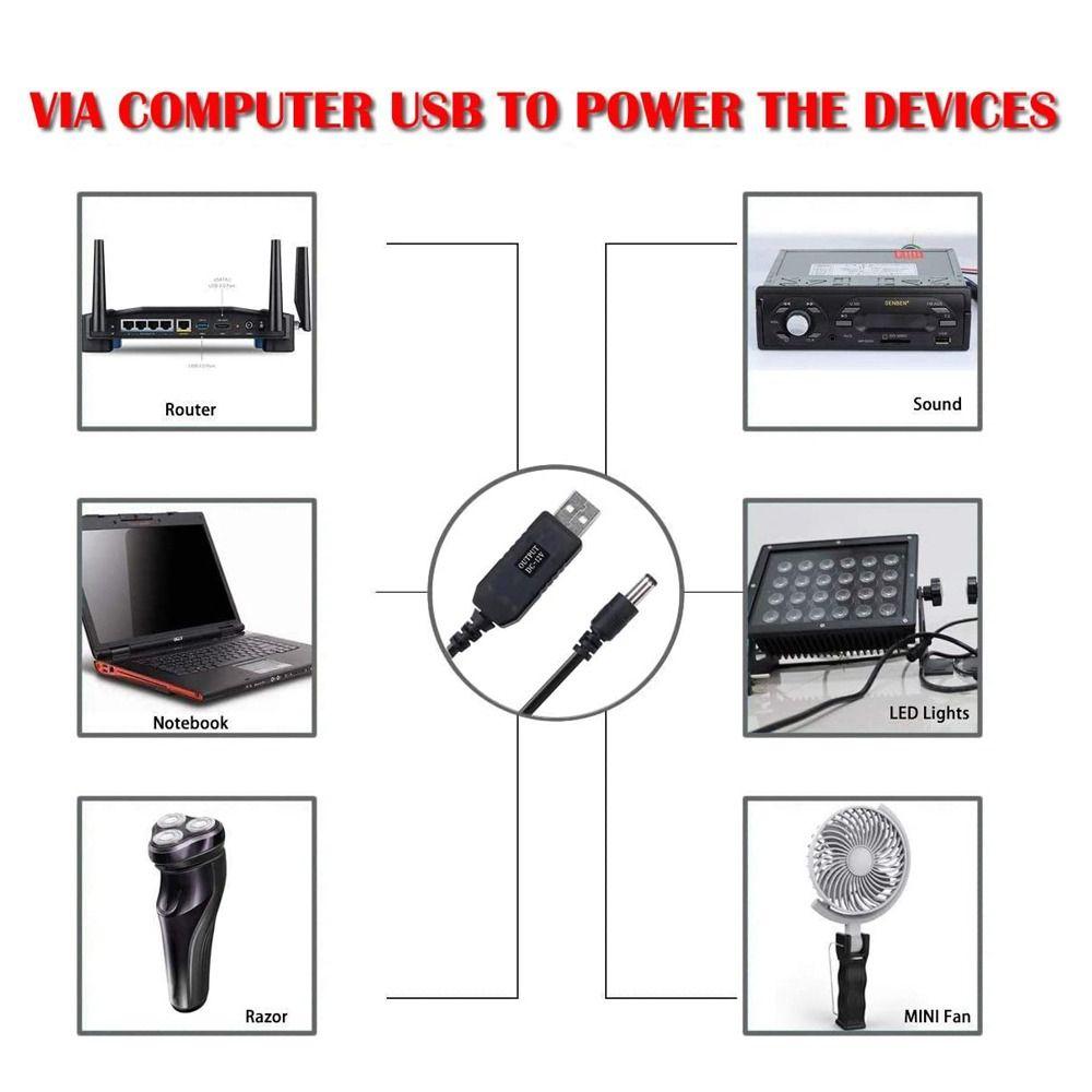 Cable 5.5*2.1mm Jack USB Port USB To DC Step-up Cord Boost Line USB Extension Cable Boost Converter