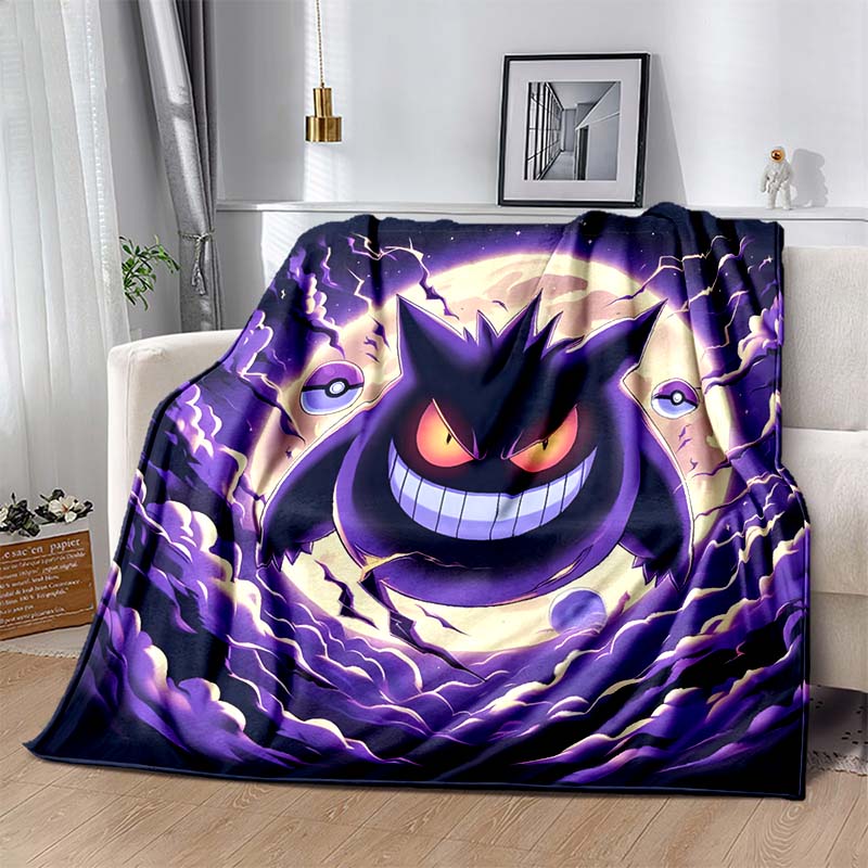 P-Pokemon G-Gengar Print Blanket Warm Soft and Comfortable Home Travel Blanket Sofa Bedding Camping RV Blanket Luxury Gift