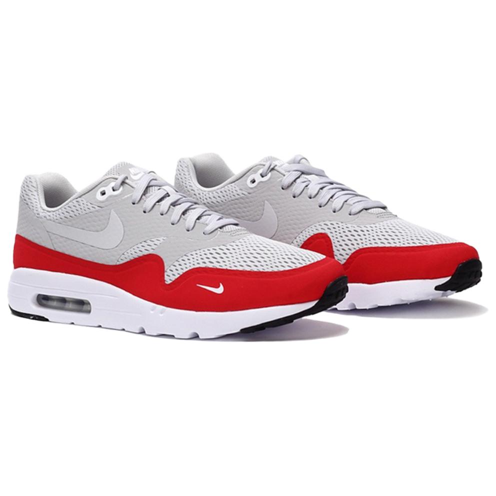 Nike Air Max 1 Ultra Essential University Red Neutral Grey Unisex Sneakers University-Red-White-Black 819476-006