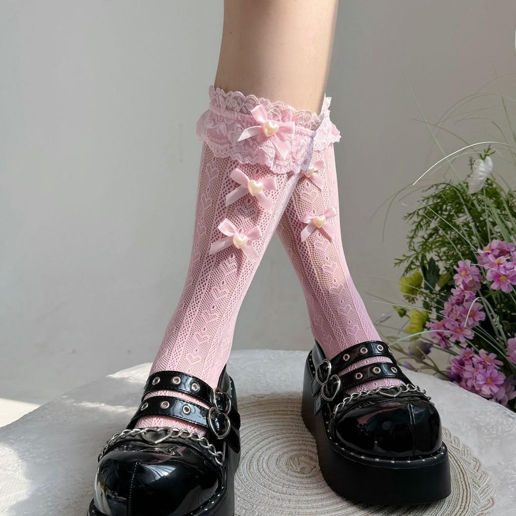 Cotton Lace Bow Ankle Socks For Girls With Nonslip And Sweat Absorption Features