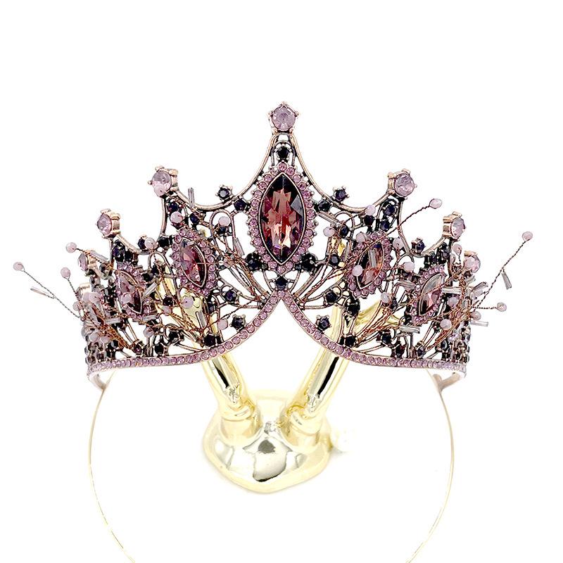 Vintage Marquise Crystal Bridal Crown - Elegant Headdress for Weddings or Birthdays