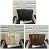 Pu Quilted Tote Bag With Zipper Closure For Casual Streetwear Style