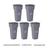 Hong Kong Style Large Grey Plastic Flower Bucket (Set of 5)