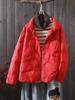 Women's 2026 Petite Winter Down Jacket with Xiangyun Pattern - Lightweight, Fashionable, Warm Outerwear with Stand Collar