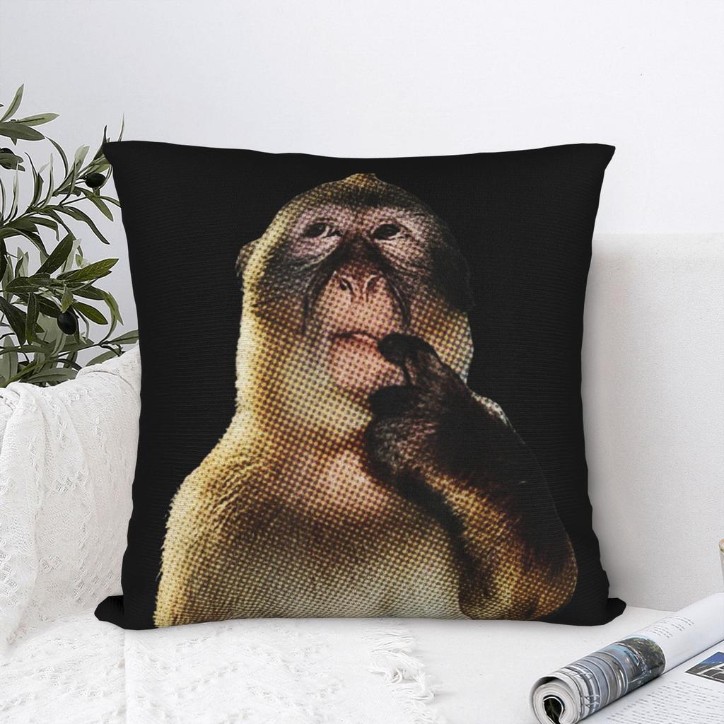 Decorative Pillowcase Thinking Monkey Meme  Accessories Car  Throw Pillow Case Cover Square Multi Size