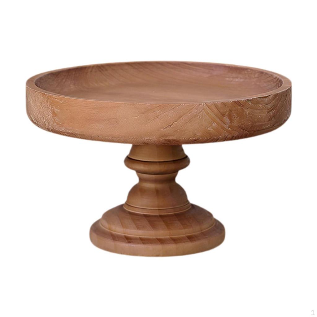 Round Cake Stand with Foot And Wooden Base for An Elegant Dessert Presentation, Suitable