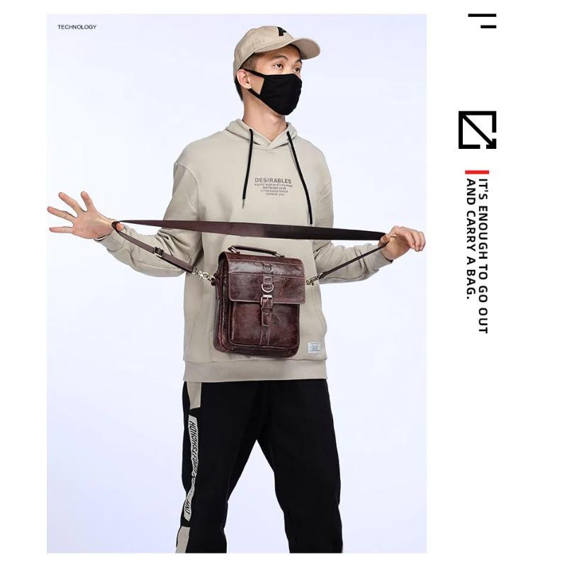 BULLCAPTAIN 2024 Брендовая кожаная мужская сумка Повседневная деловая кожаная мужская — фото 10